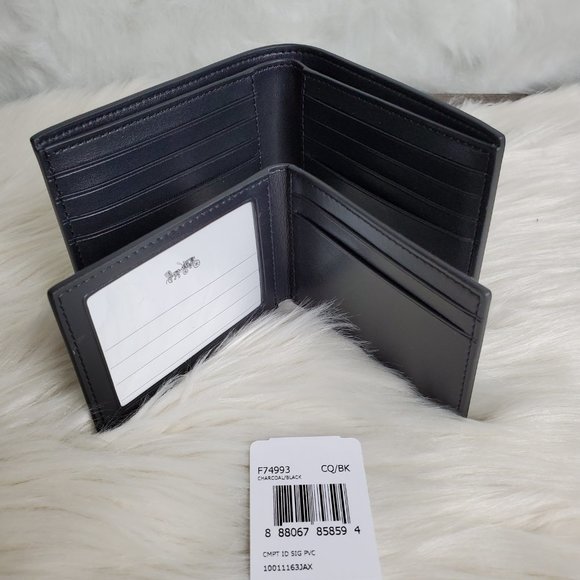 COACH COMPACT ID WALLET IN SIGNATURE CANVAS - Picture 4 of 5